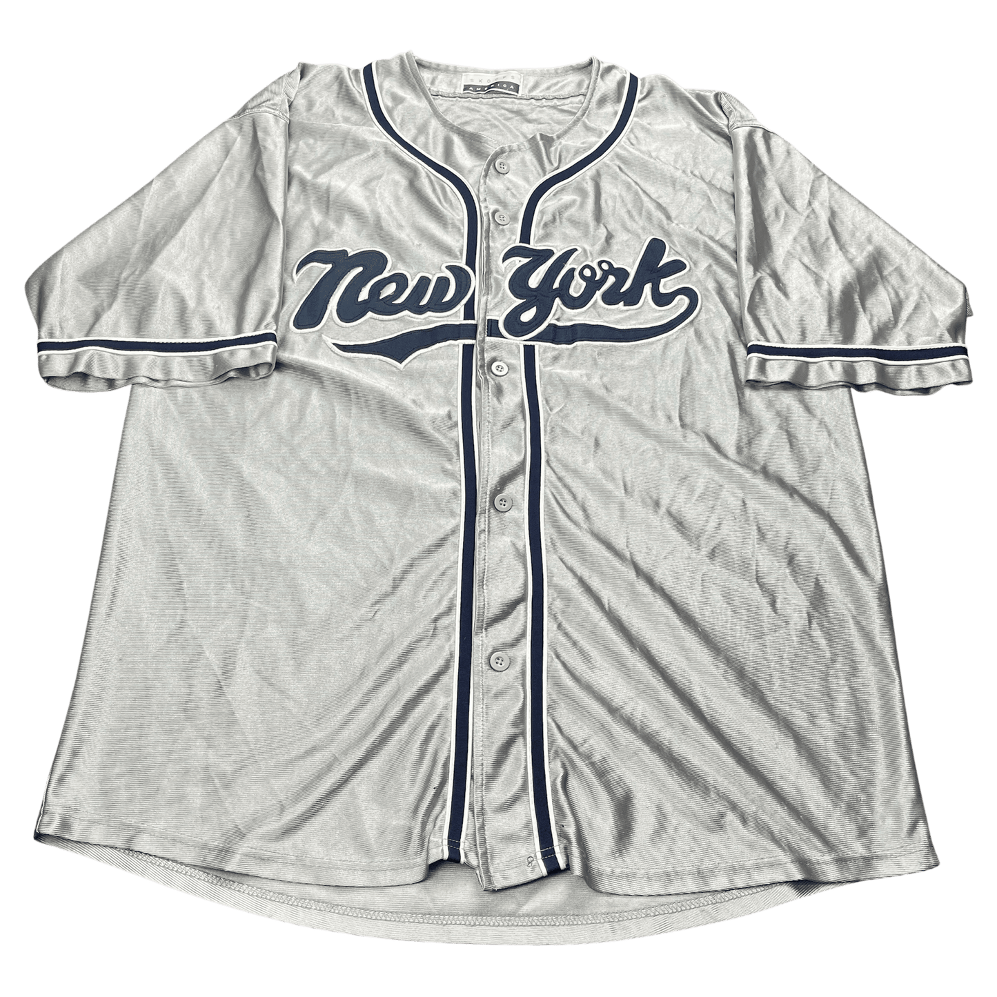 Vintage New York Script Logo Baseball Jersey - Used/Worn