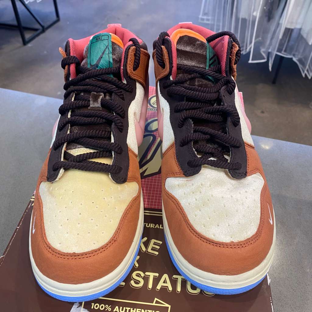 Nike Dunk Mid Social Status Free Lunch Chocolate Milk Size 10 DJ1173-700 - Pre-Owned