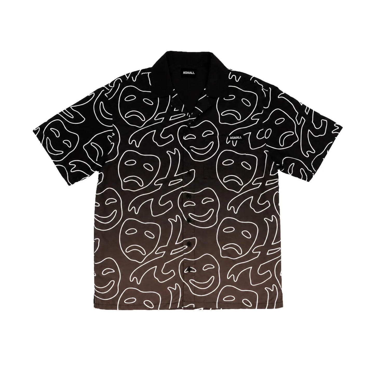 Asaali Laugh Now Cry Later Gradient Button Up Brown