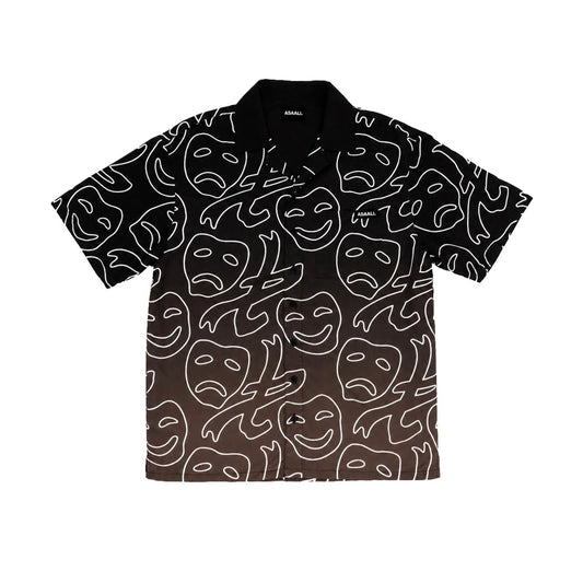 Asaali Laugh Now Cry Later Gradient Button Up Brown