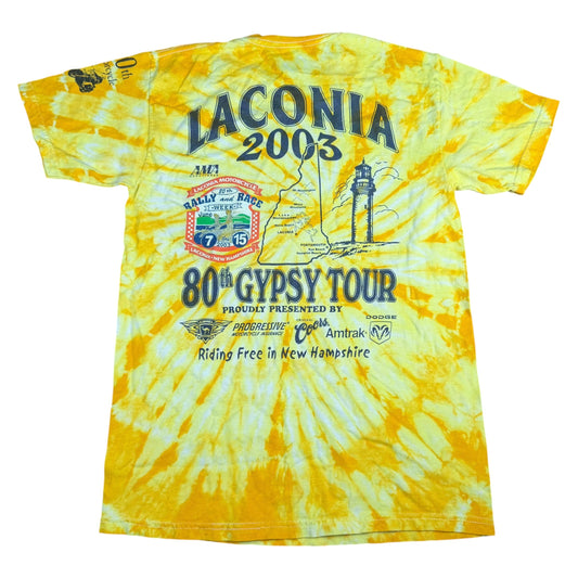 Vintage Laconia Motorcycle Week 2003 Biker Tie-Dye T-Shirt - Used/Worn
