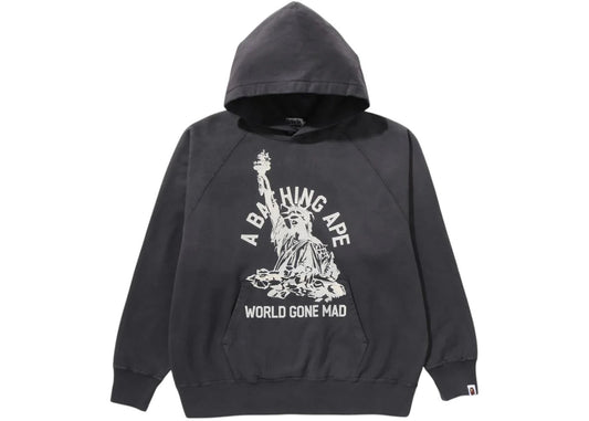 BAPE Destroy Washed Relaxed Fit Pullover Hoodie Black