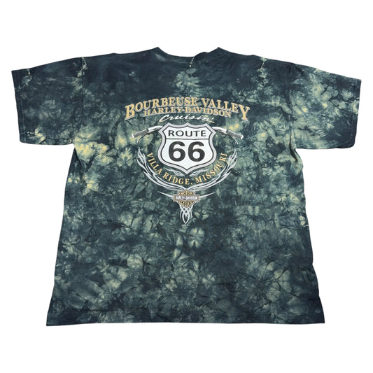 Vintage Harley-Davidson Route 66 Acid Wash Tie-Dye T-Shirt - Used/Worn