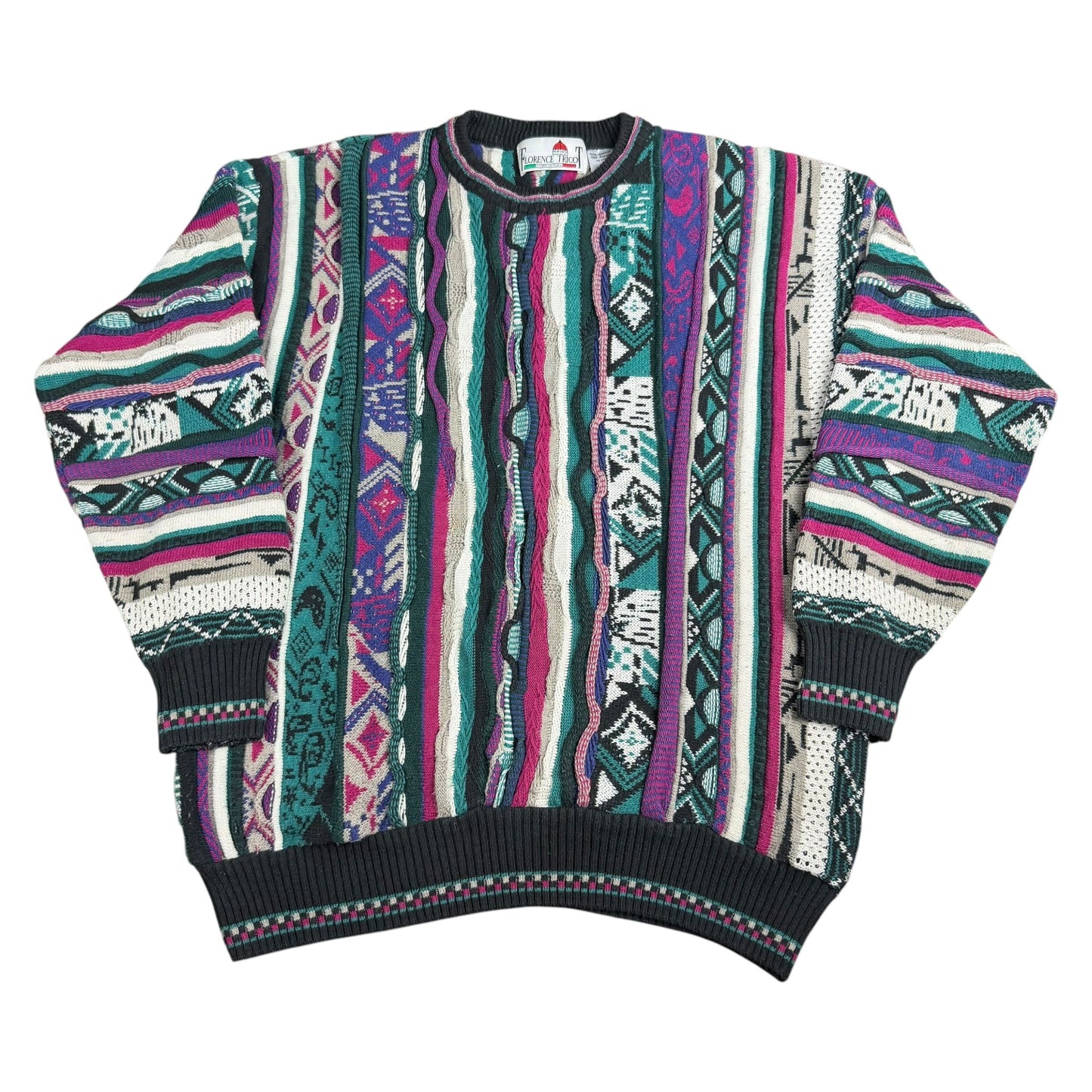 Vintage Florence Tricot Italy Coogi-Style Pullover Sweater - Used/Worn