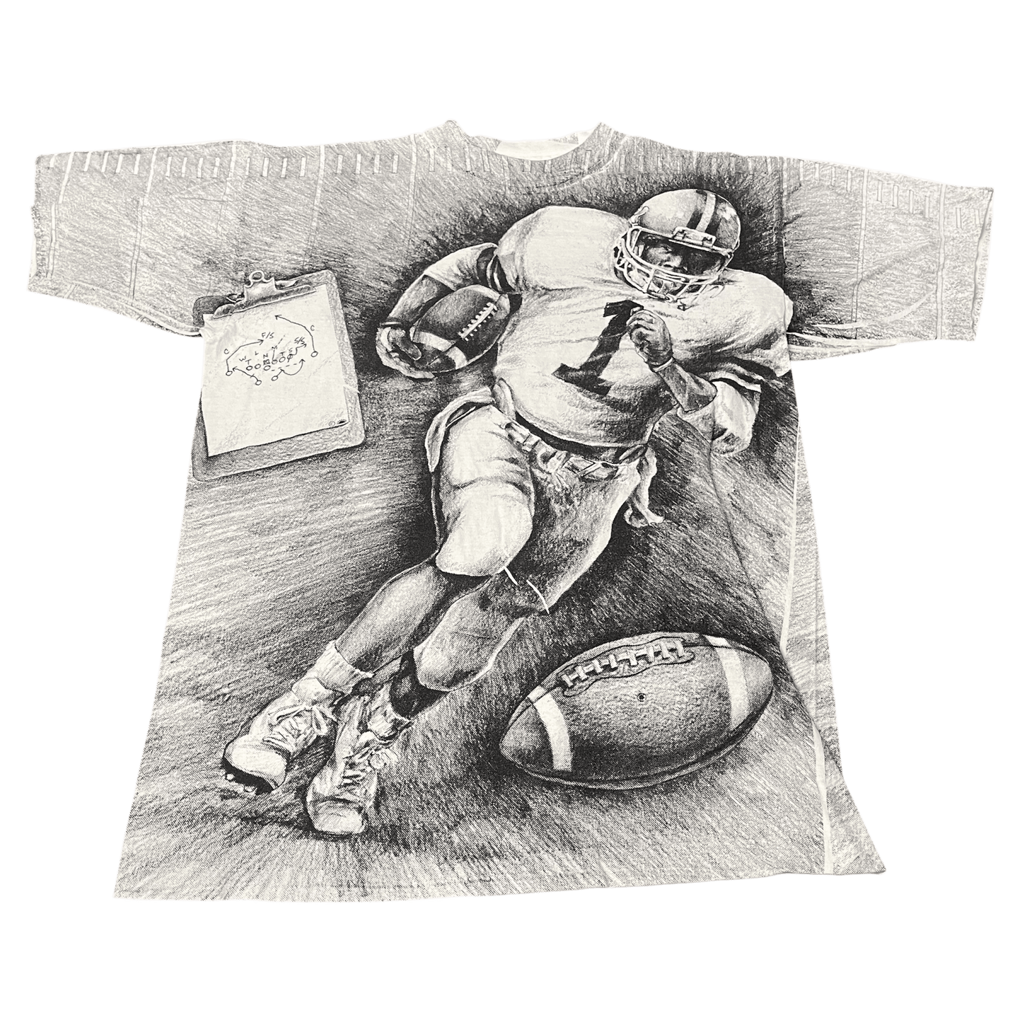 Vintage 1990s Football AOP T-Shirt - Used