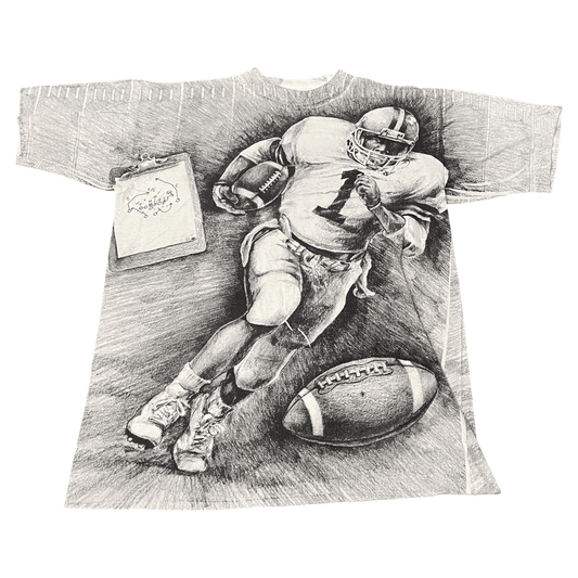 Vintage 1990s Football AOP T-Shirt - Used