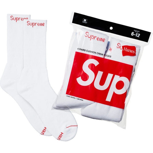 Supreme Hanes Crew Socks (1 Pair) White